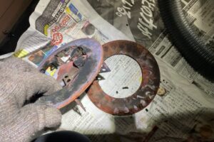 燃焼リングの取り付け方の間違えを発見