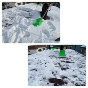 屋根の雪下ろし作業のビフォーアフター