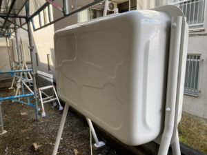 灯油タンクの塗装作業完了写真
