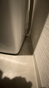 設置前の洗濯機と排水口の位置関係