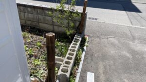 木製杭の設置完了写真