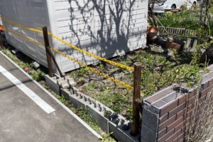 侵入防止用の簡易柵設置