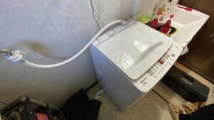 無事に設置が完了した洗濯機の様子